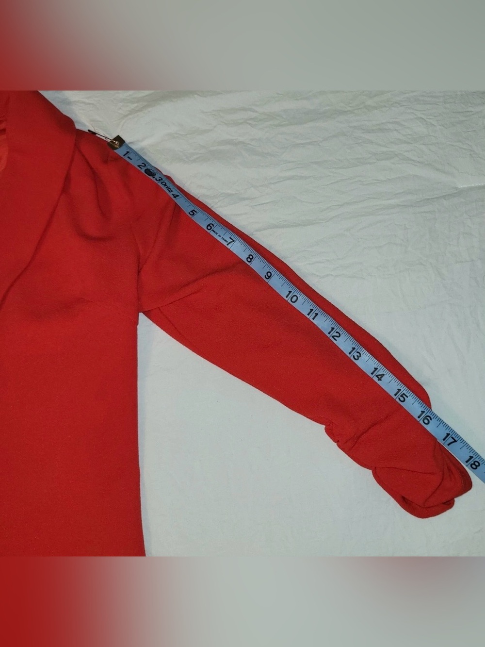 Lock & Love Open Front Blazer Jacket Red Women's Small NWT Ruched 3/4 Sleeve - Picture 13 of 15